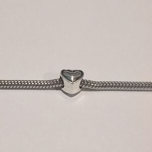 Silver Heart Charm for Pandora Style Bracelet